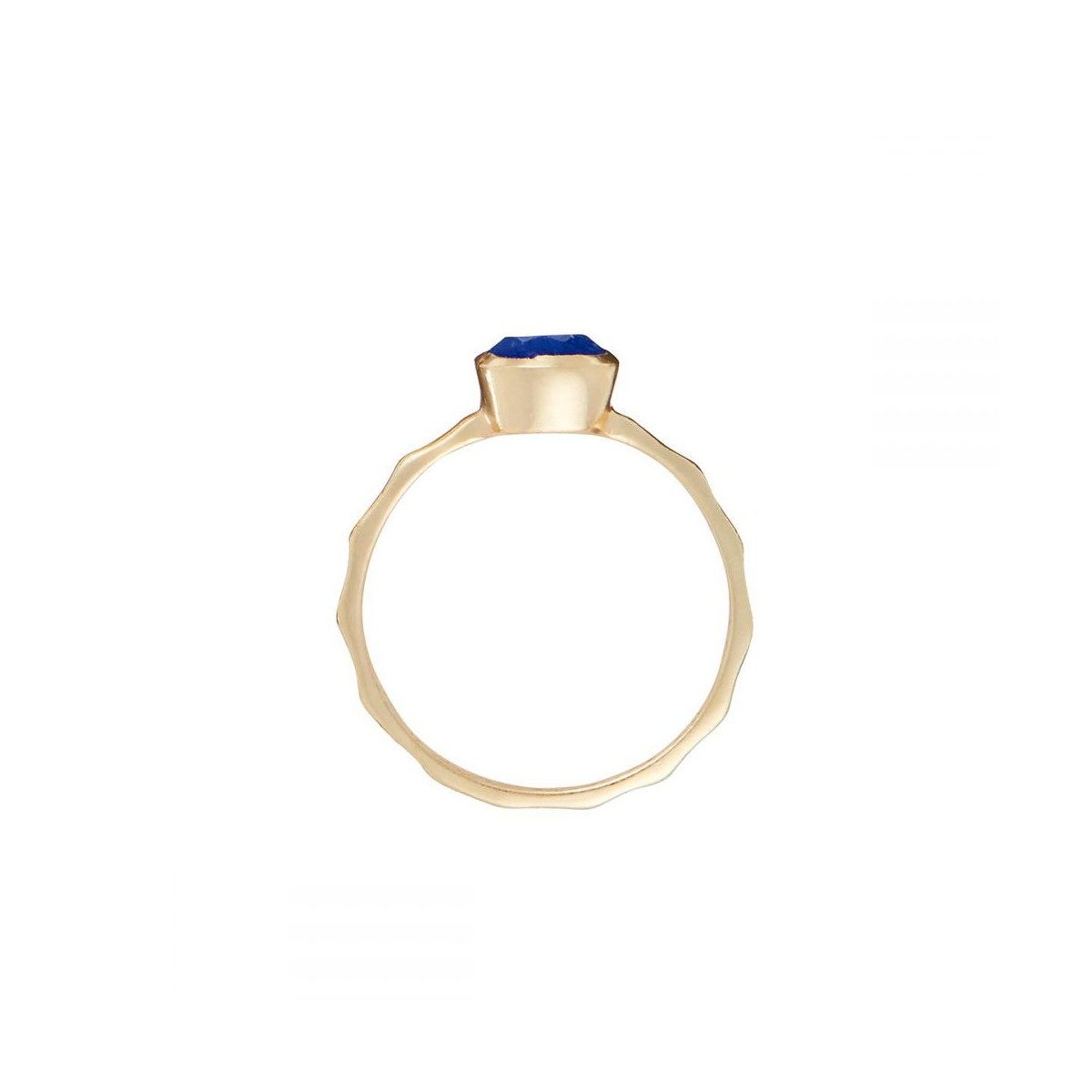 Bague "Equitante" Jade bleu et Rainbow moonstone Laiton doré