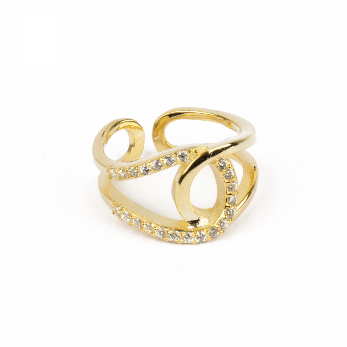 Bague en vermeil jaune et oxydes de zirconium "First Kiss" Bague en vermeil jaune et oxydes de zirconium "First Kiss"