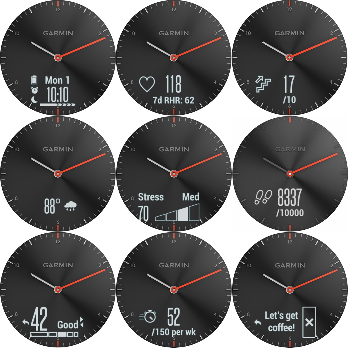 Montre connectée hybride Garmin VIVOMOVE HR, noir bracelet beige, taille unique Montre connectée hybride Garmin VIVOMOVE HR, noir bracelet beige, taille unique