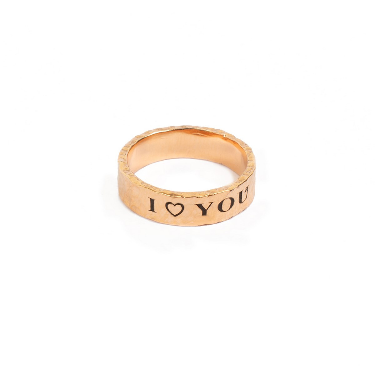 Bague dorée "Hammered Love"