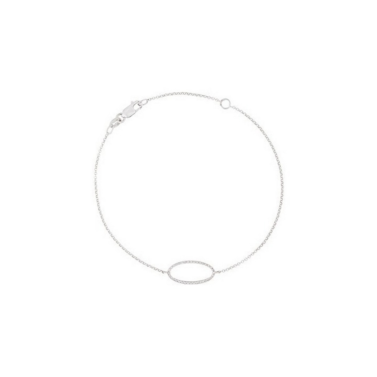 Bracelet Or Blanc 375 "EXPRESSION" Diamants 0.11 cts Bracelet chaine Or Blanc "EXPRESSION" Diamants 0,11 carat