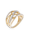 Bague Or Jaune 375 "ENTRELACES MAGIQUE" Diamants 0.26 cts
