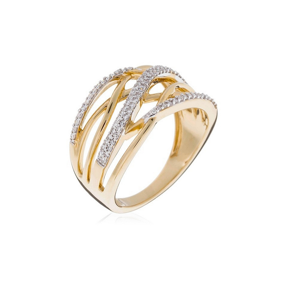 Bague "Entrelacs Magique" Or jaune et Diamants