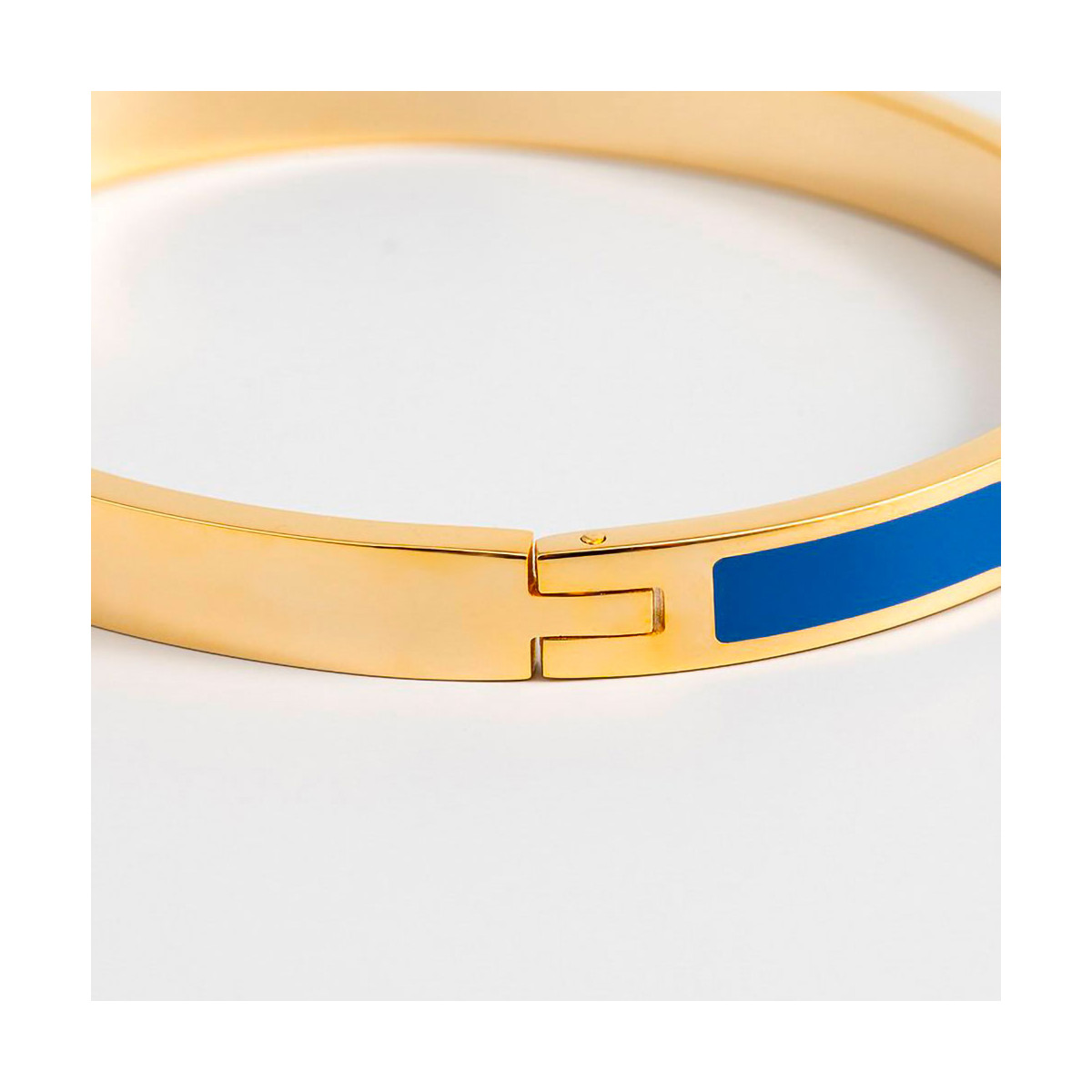 Bracelet émail Bleu finition dorée Bracelet jonc "TORONTO" émail Bleu finition dorée