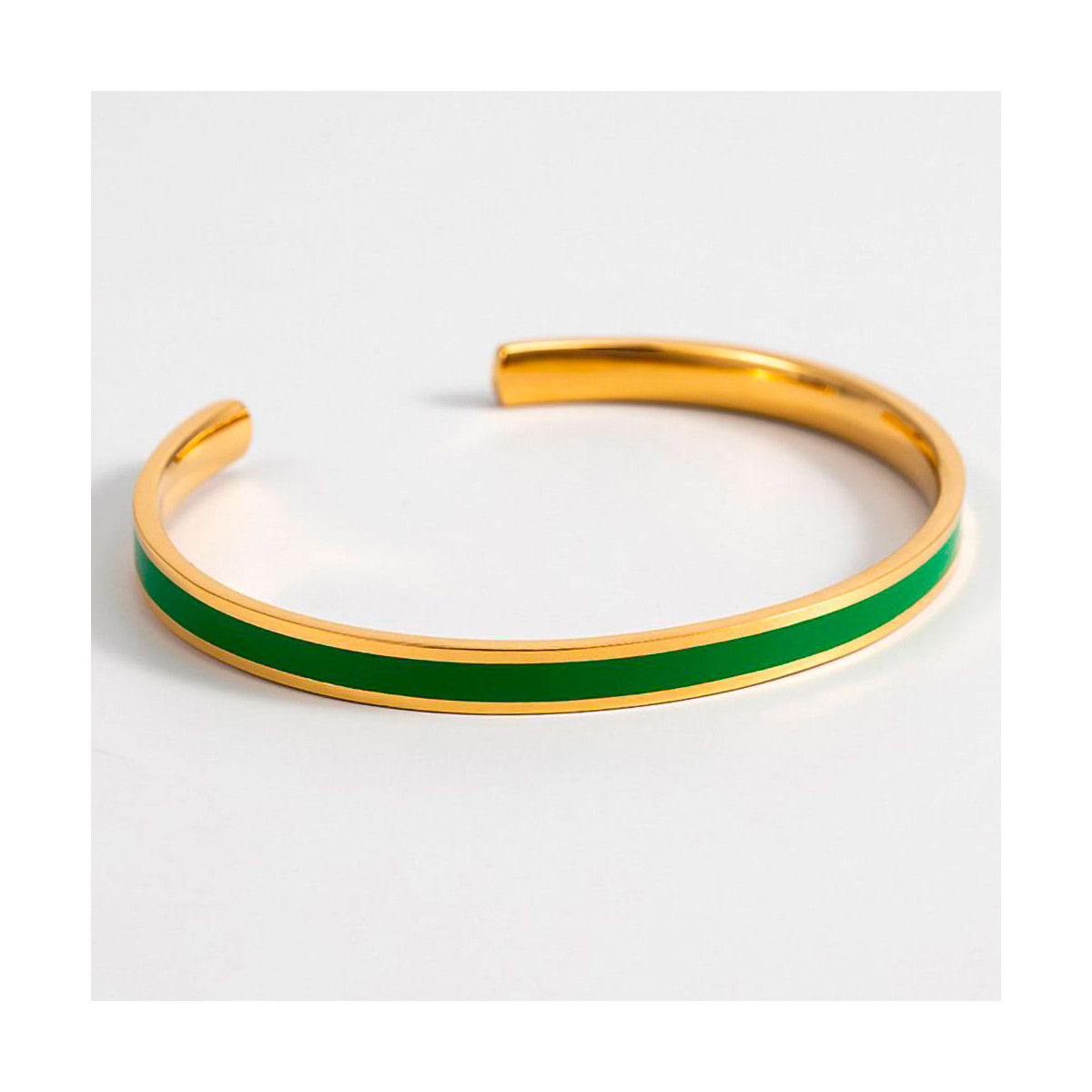 Bracelet émail Vert finition dorée Bracelet Jonc PICTORIA émail vert finition dorée