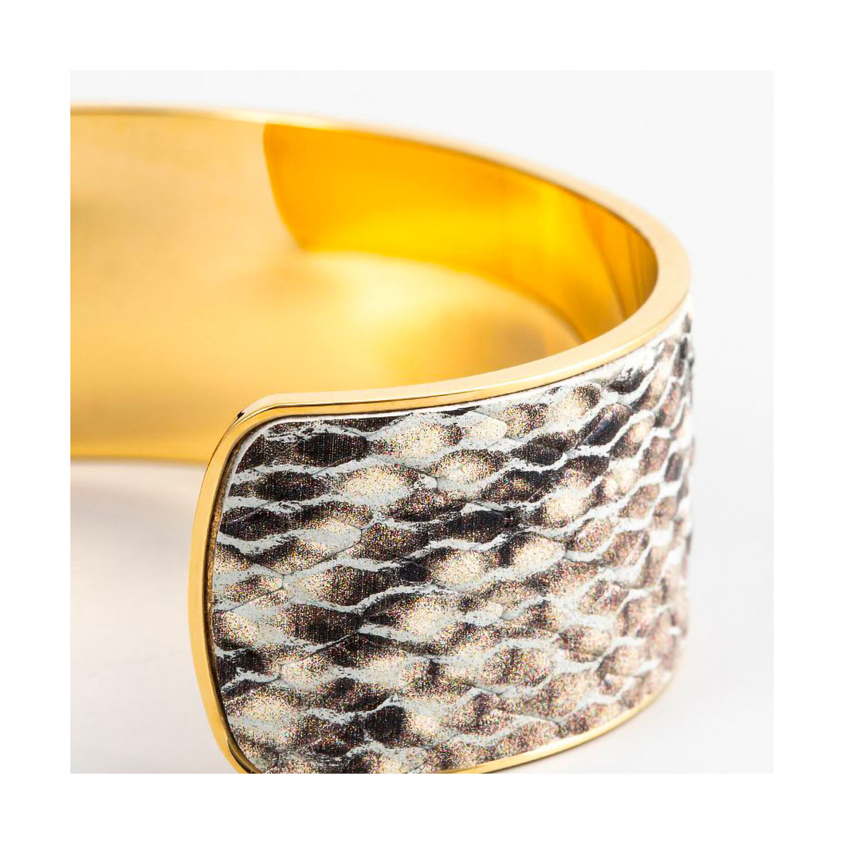 Bracelet émail mullticolore finition dorée Bracelet Manchette MURALLIS émail mix finition dorée