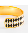 Bracelet émail Blanc et Noir finition dorée