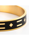 Bracelet émail Noir finition dorée