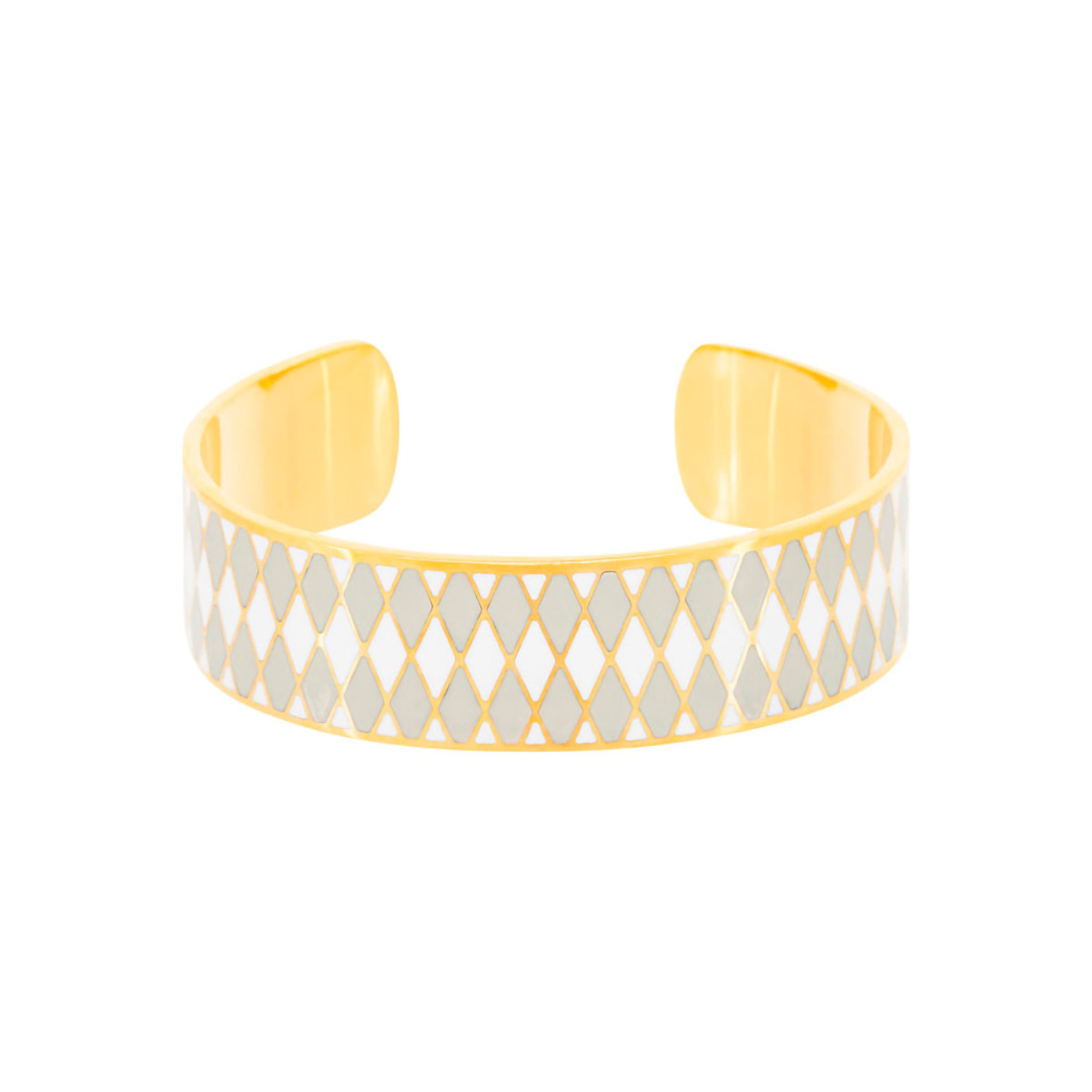 Bracelet Manchette SYMPHONIA émail gris finition dorée