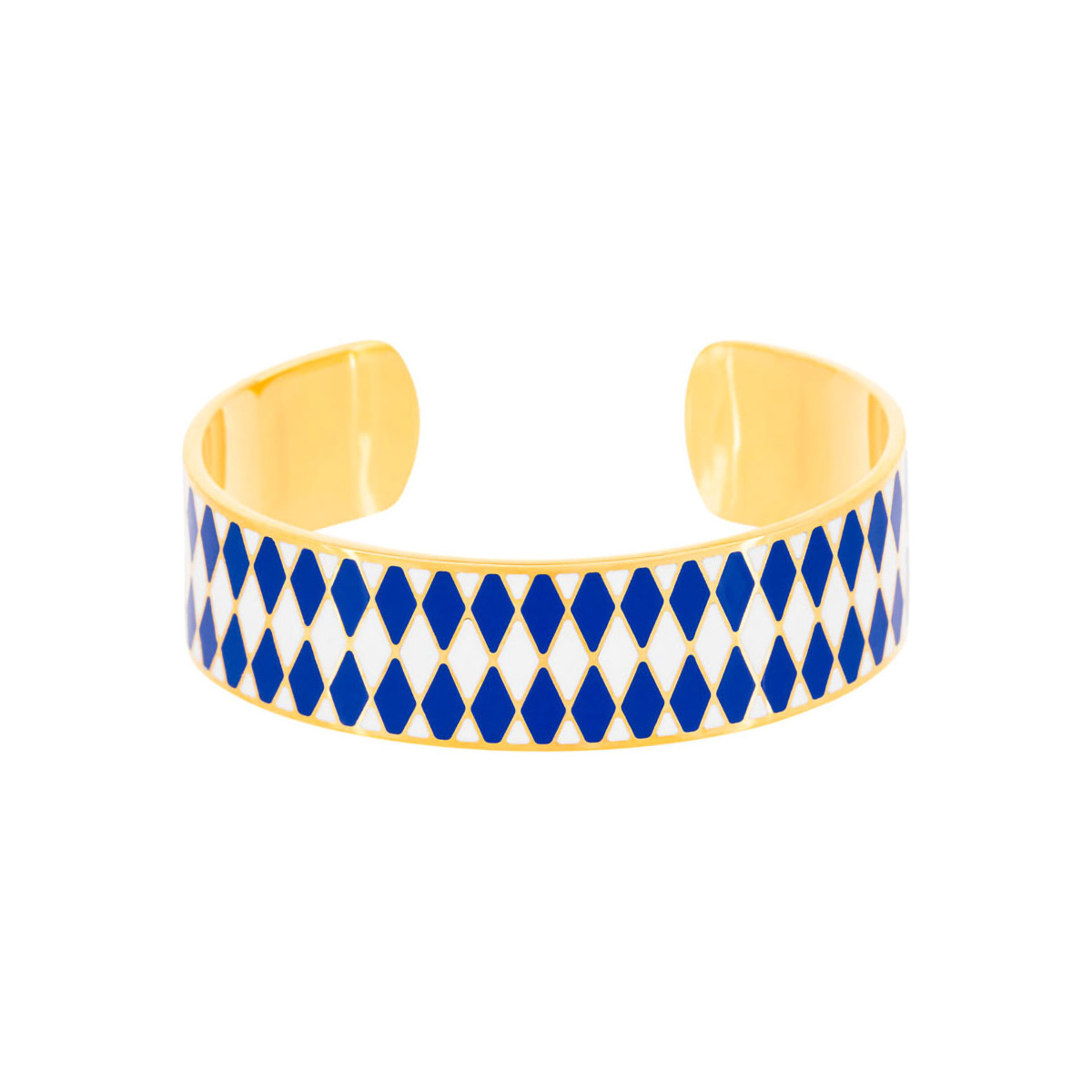 Bracelet émail Bleu finition dorée Bracelet Manchette SYMPHONIA émail bleu finition dorée