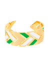 Bracelet émail Vert finition dorée