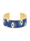 Bracelet émail Bleu finition dorée