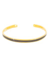 Bracelet émail Gris finition dorée