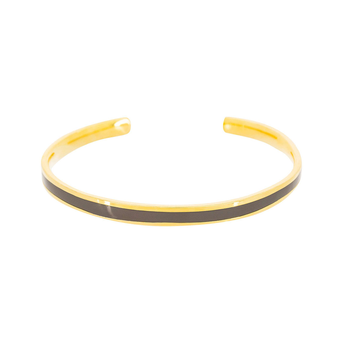 Bracelet émail Gris finition dorée Bracelet Jonc PICTORIA émail gris finition dorée