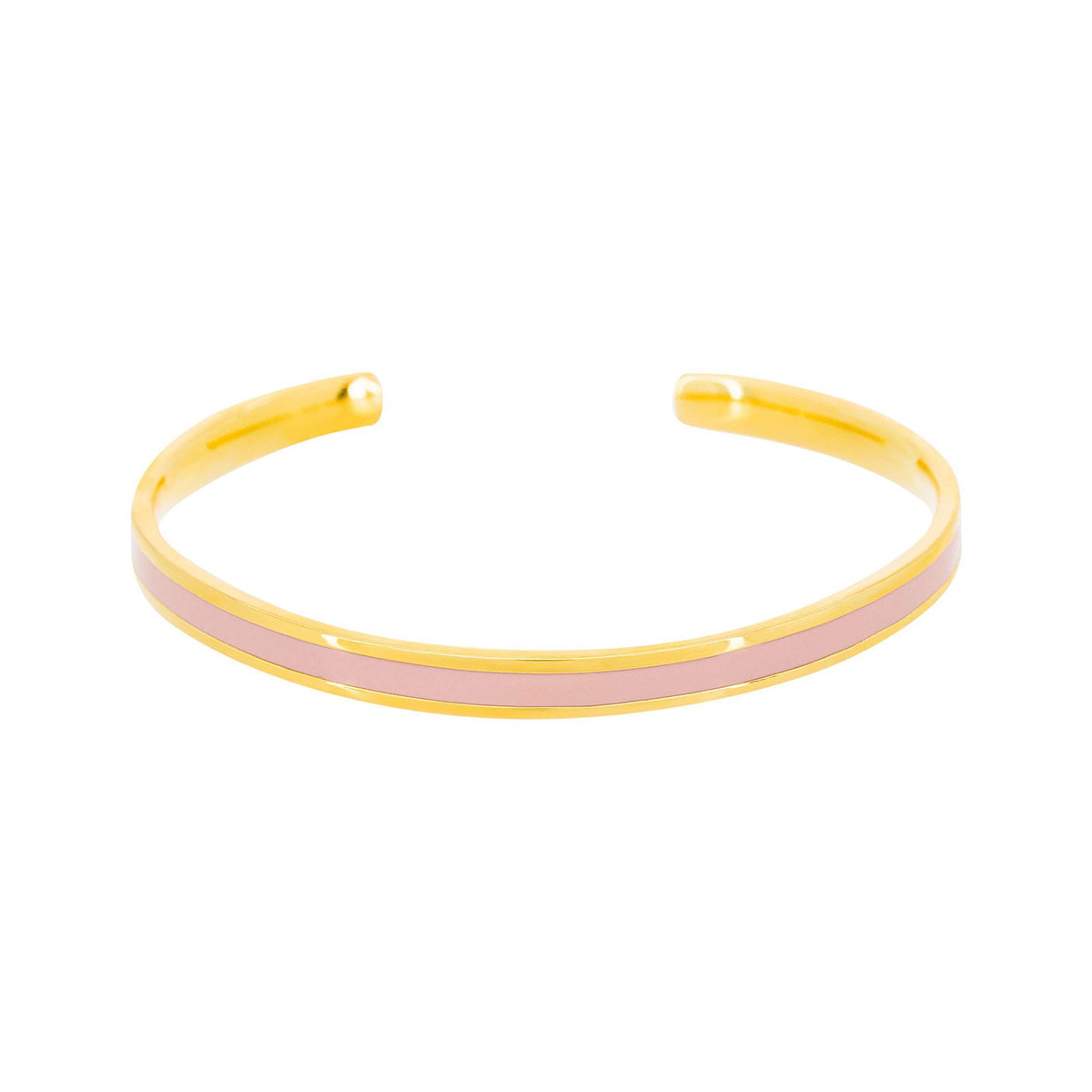 Bracelet Jonc PICTORIA émail rose finition dorée