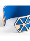 Bangle simili cuir Bleu finition dorée