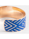Bracelet émail Bleu finition rosée
