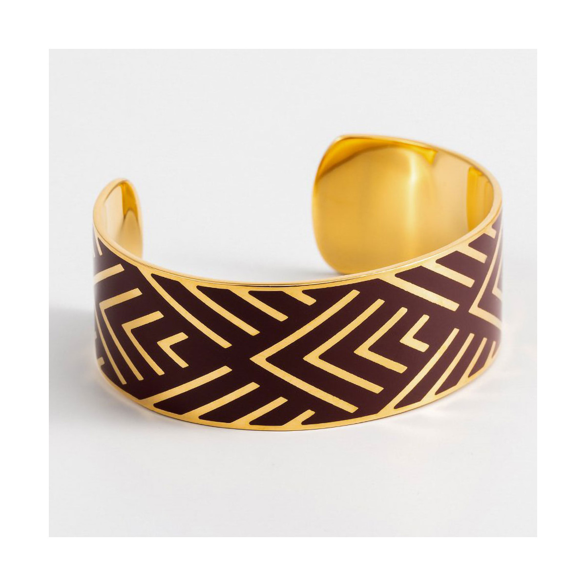 Bracelet émail Violet finition dorée Bracelet Manchette HARMONIEA émail violet finition dorée