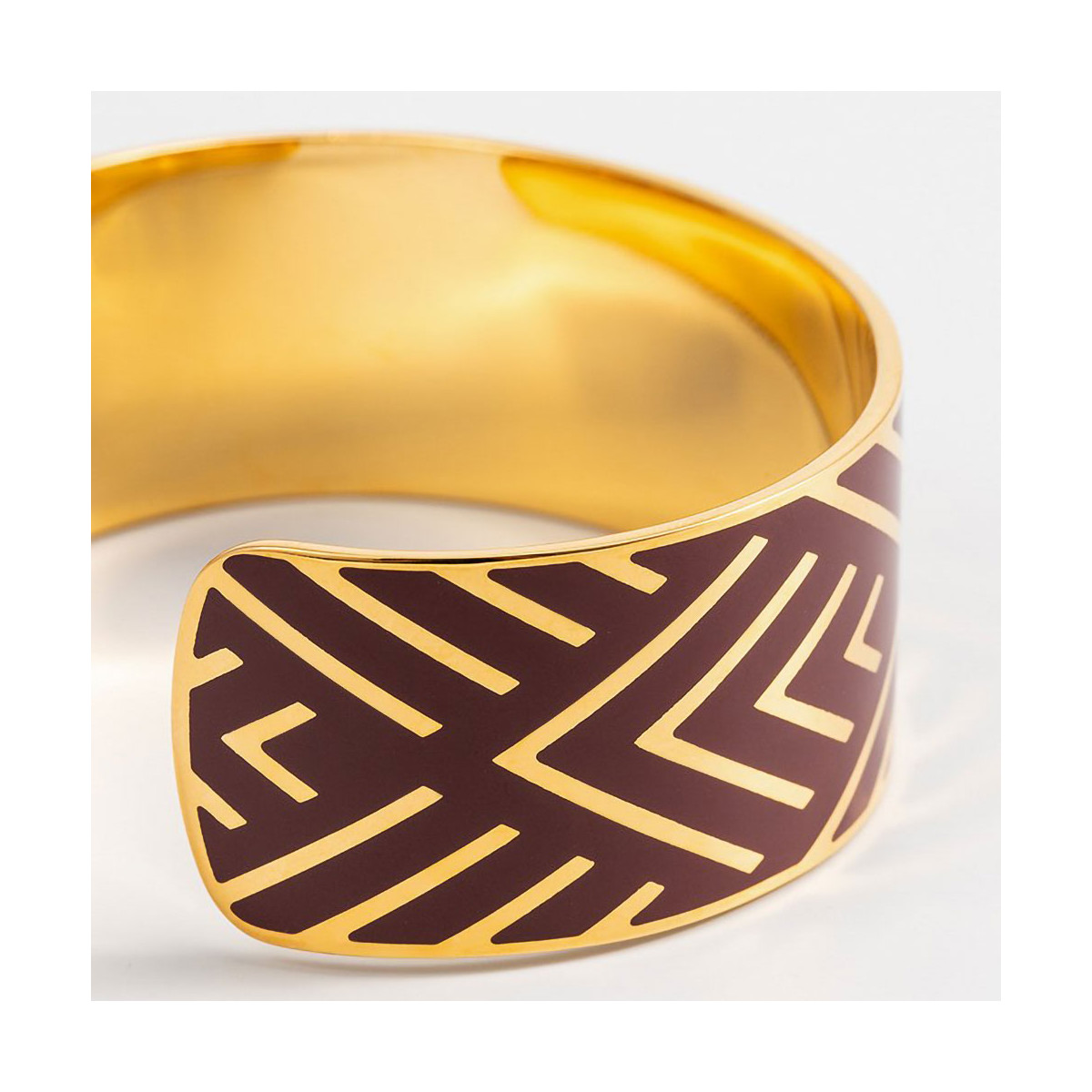 Bracelet émail Violet finition dorée Bracelet Manchette HARMONIEA émail violet finition dorée