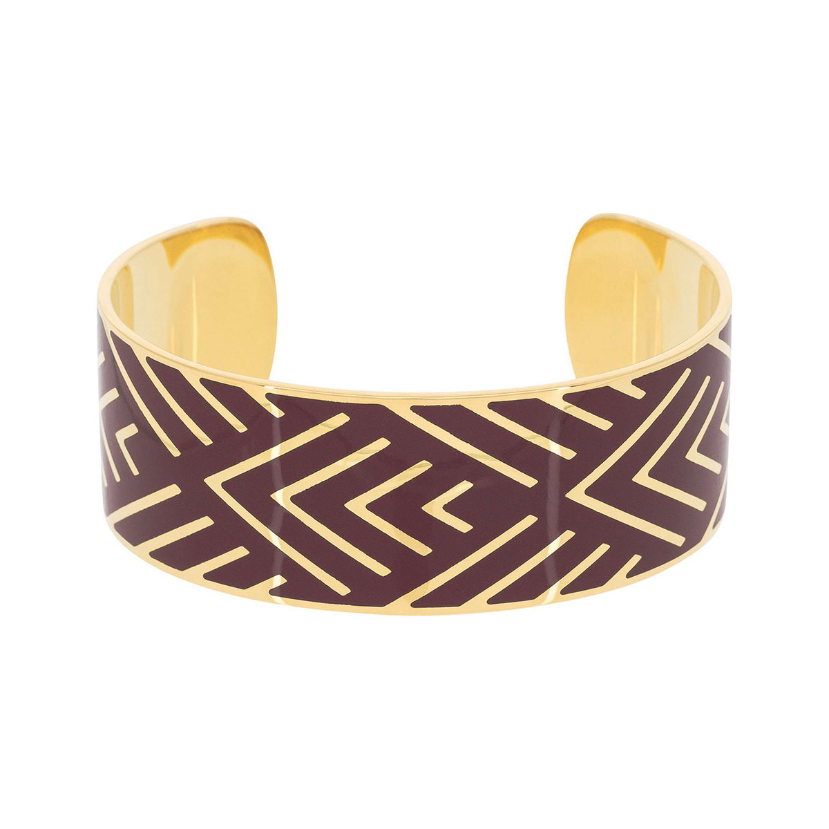 Bracelet émail Violet finition dorée Bracelet Manchette HARMONIEA émail violet finition dorée