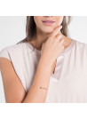 Bracelet jonc ouvert "Rosy" Quartz rose