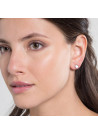 Boucles d'oreilles laiton argenté montées d'une nacre blanche "Lou"