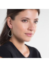 Boucles d'oreilles laiton doré montées d'une tourmaline verte "Ophélia"