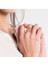 Bague laiton doré montée d'une améthyste verte " Freida "