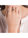 Bague laiton doré montée d'une labradorite grise " Ilya "