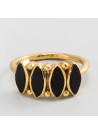 Bague laiton doré montée d'une onyx noire " Reina "