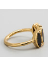 Bague laiton doré montée d'une onyx noire " Reina "