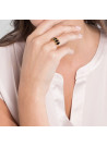 Bague laiton doré montée d'une onyx noire " Reina "