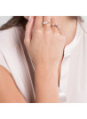 Bague laiton doré montée d'un quartz rose " Lisa "