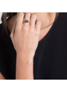 Bague laiton doré montée d'une labradorite grise " Lisa "