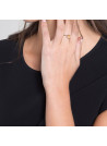 Bague laiton argenté montée d'une topaze jaune " Ella "