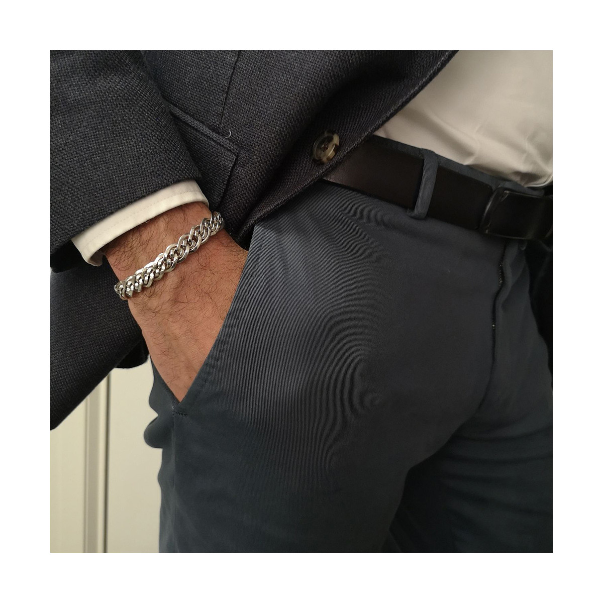 Bracelet Homme Argent 925 - HRM179053 Bracelet Homme Argent 925/1000 "Falkon" Taille M