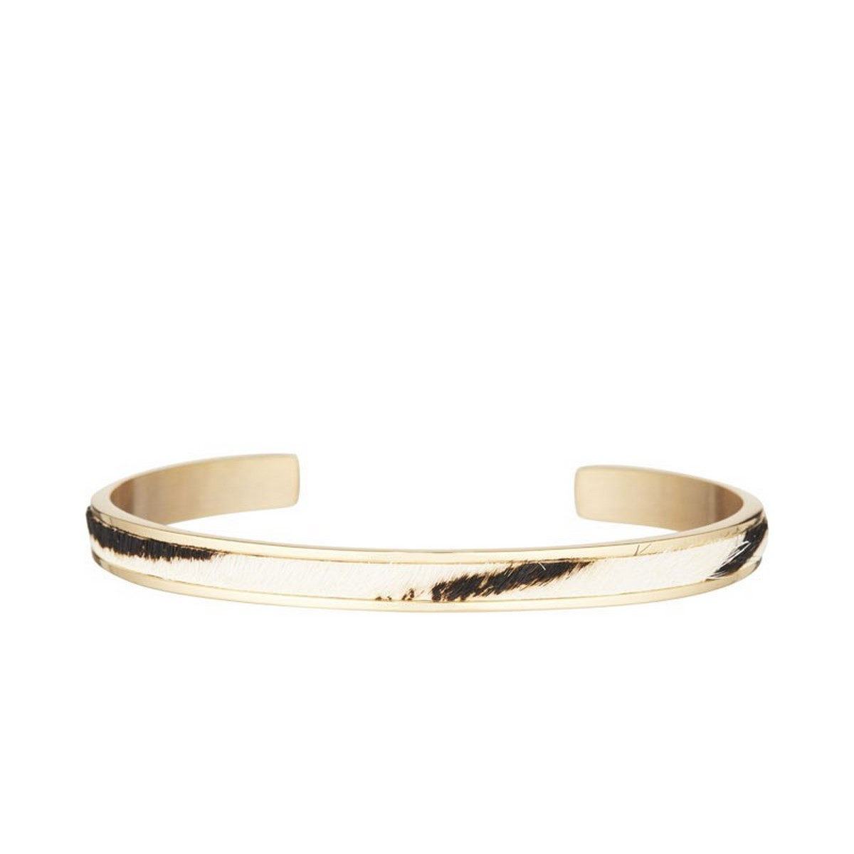 Bracelet Jonc CLASSISIS émail blanc et noir finition dorée