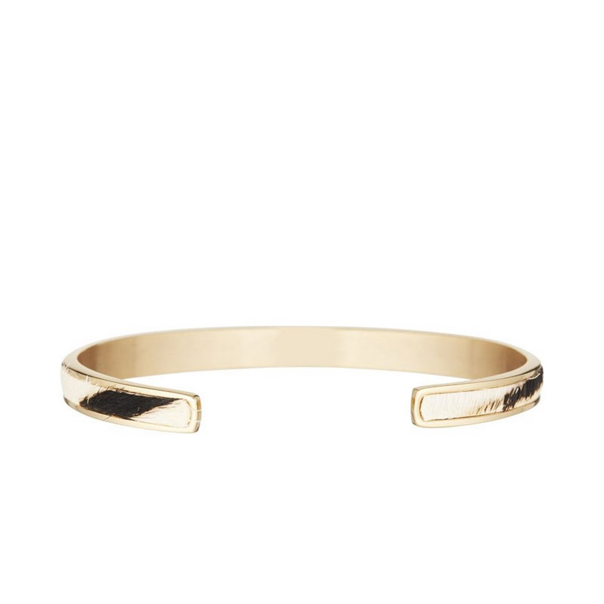 Bracelet Jonc CLASSISIS émail blanc et noir finition dorée