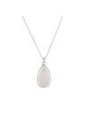 Collier laiton argenté monté d'un quartz rose " Lora "