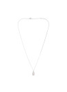 Collier laiton argenté monté d'un quartz rose " Lora "