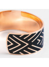 Bracelet manchette "MEXICO" Émail noir finition rosée