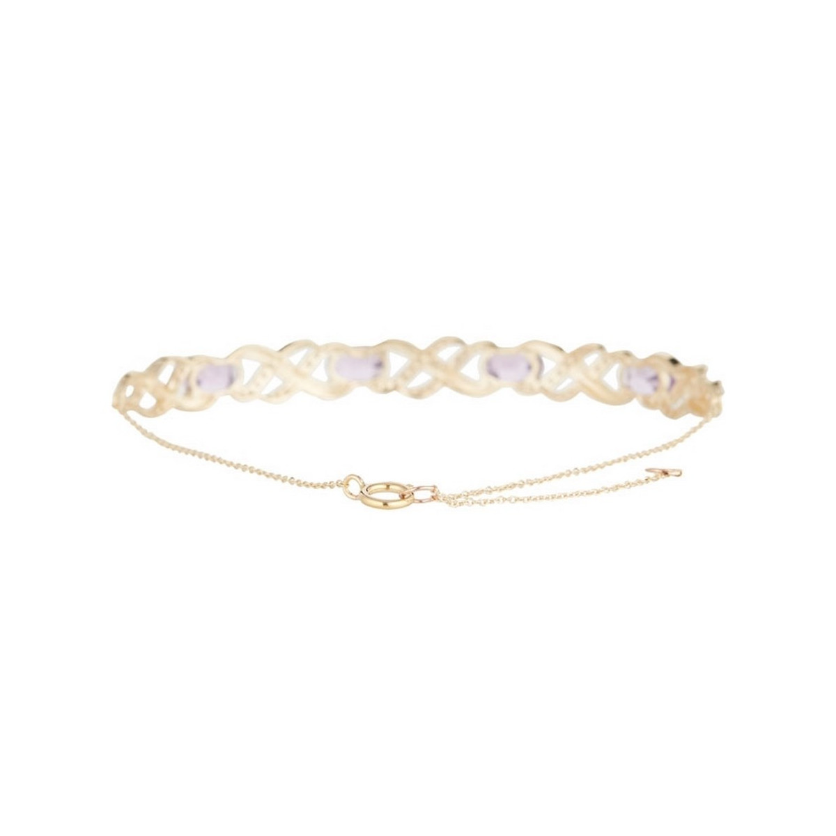 Bracelet Or Jaune ''LAUNCESTON'' Diamants 0,42/85 AM 2,8/4 Bracelet chaine Or Jaune "Launceston" Diamants 0,42 carat et Améthyste 2,8 carat