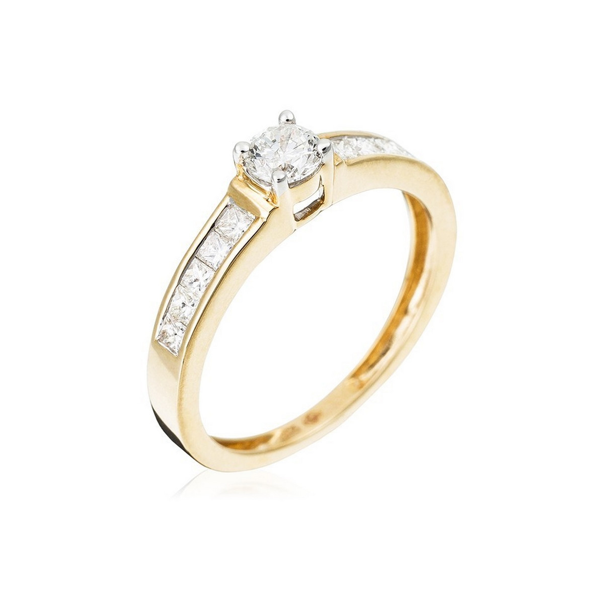 Solitaire Or Jaune 375 "TOUR PRINCESSE" Diamants 0.5 cts Solitaire Or Jaune 375 "TOUR PRINCESSE" Diamants 0,5 carat