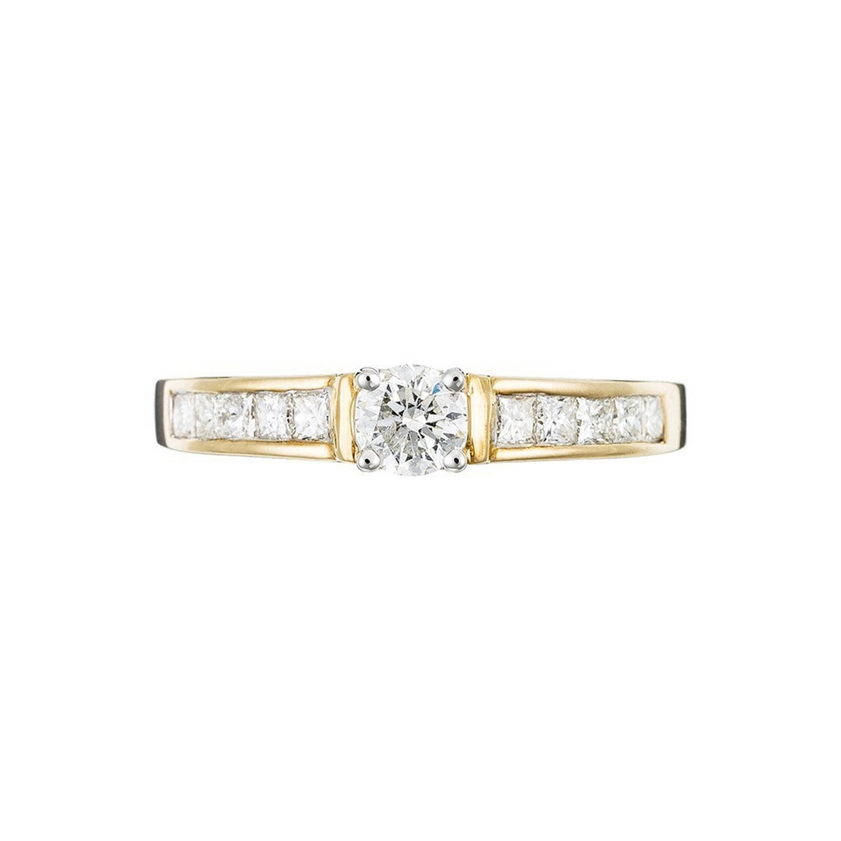 Solitaire Or Jaune 375 "TOUR PRINCESSE" Diamants 0.5 cts Solitaire Or Jaune 375 "TOUR PRINCESSE" Diamants 0,5 carat