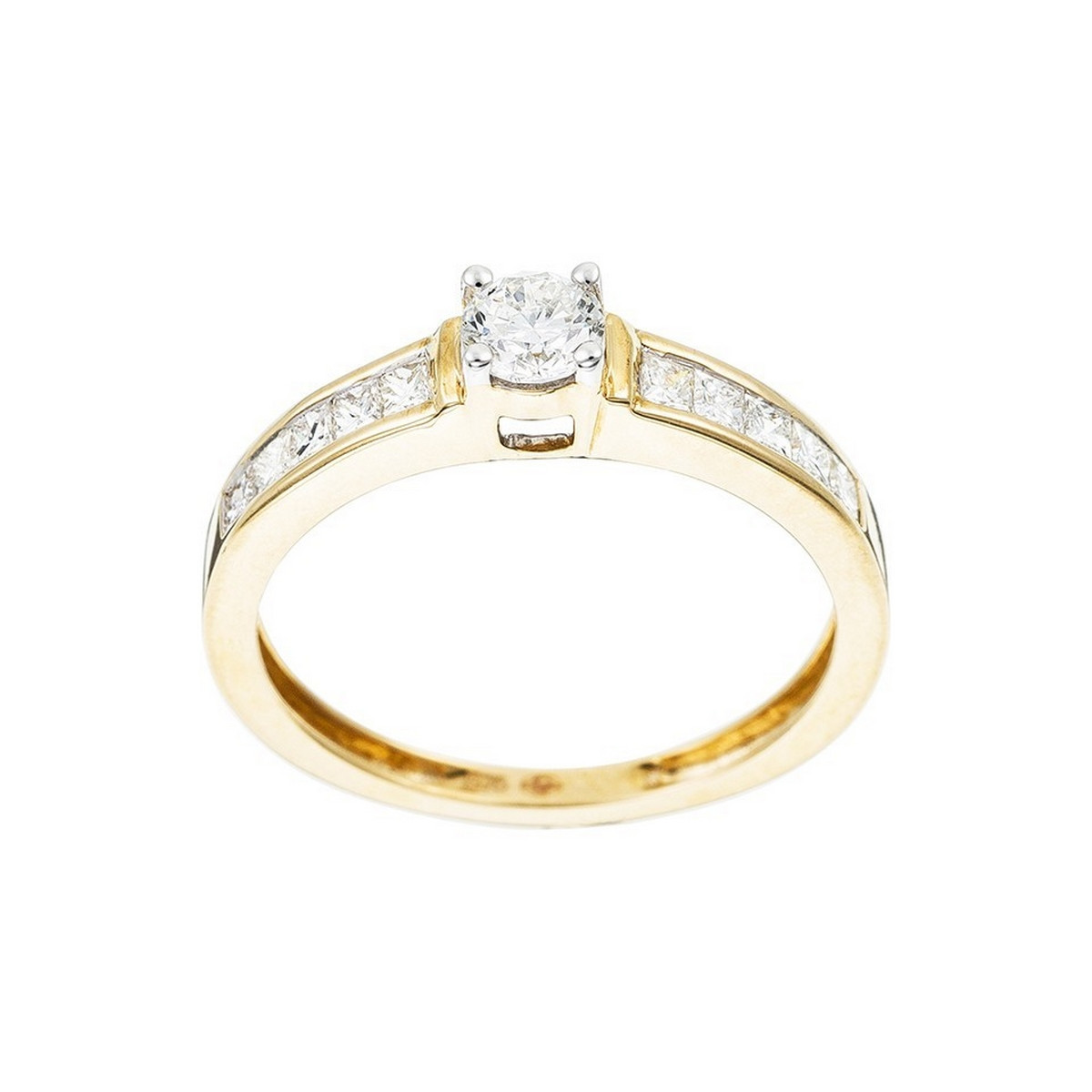 Solitaire Or Jaune 375 "TOUR PRINCESSE" Diamants 0.5 cts Solitaire Or Jaune 375 "TOUR PRINCESSE" Diamants 0,5 carat