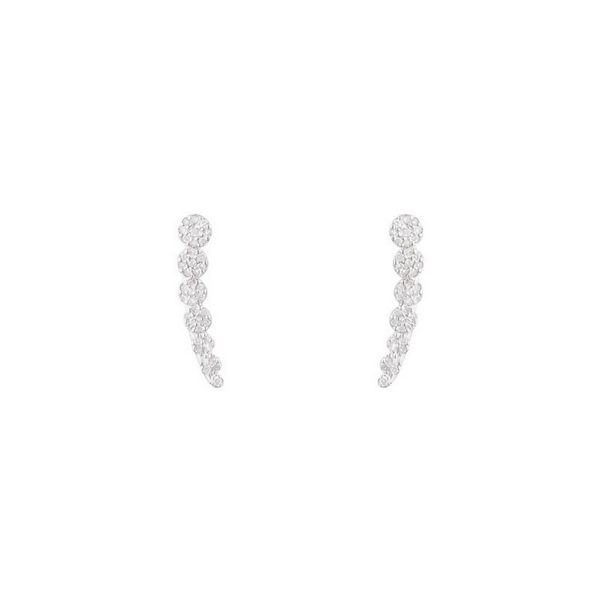 Boucles d'oreilles Or Blanc 375 "GRIMPANTES DIAMANTESQUE" Diamants 0,24 carat