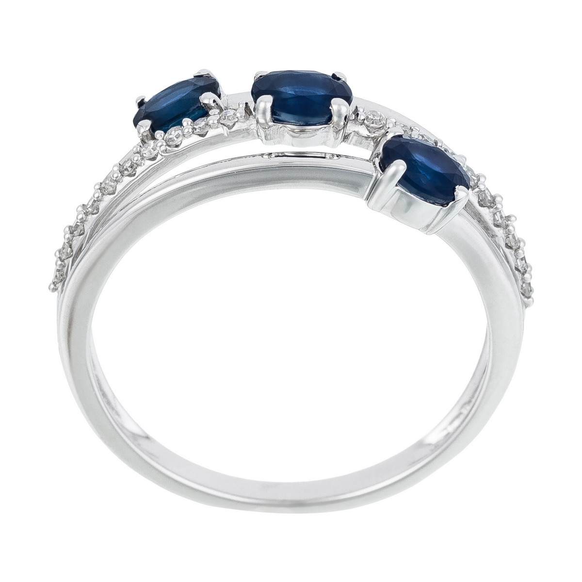 Bague "Trio de Saphir" Or blanc et Diamants