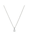 Pendentif Or Blanc et Diamants 0,10 carats "Brillant Luciana" + chaîne argent offerte