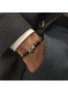 Bracelet Homme élastiqué acier tête de mort et pierres noires "DARK SIDE"