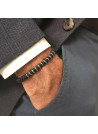 Bracelet Homme acier et cordon noir "RING BRACELET HOMME"